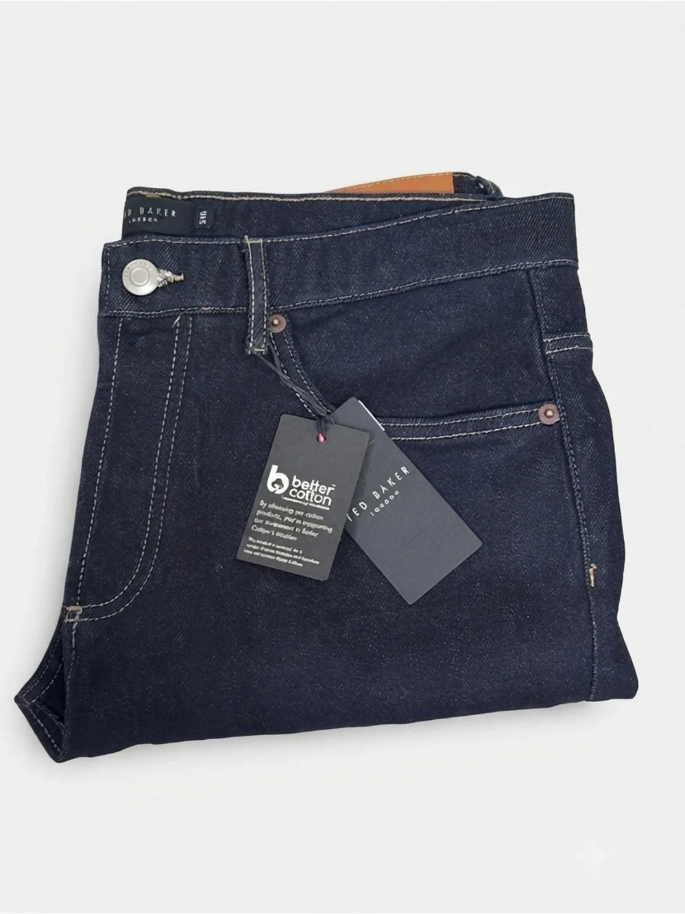 Ted Baker Dyllon Tapered Fit Stretch Jeans Dark Blue Mens Size 34R New With Tags